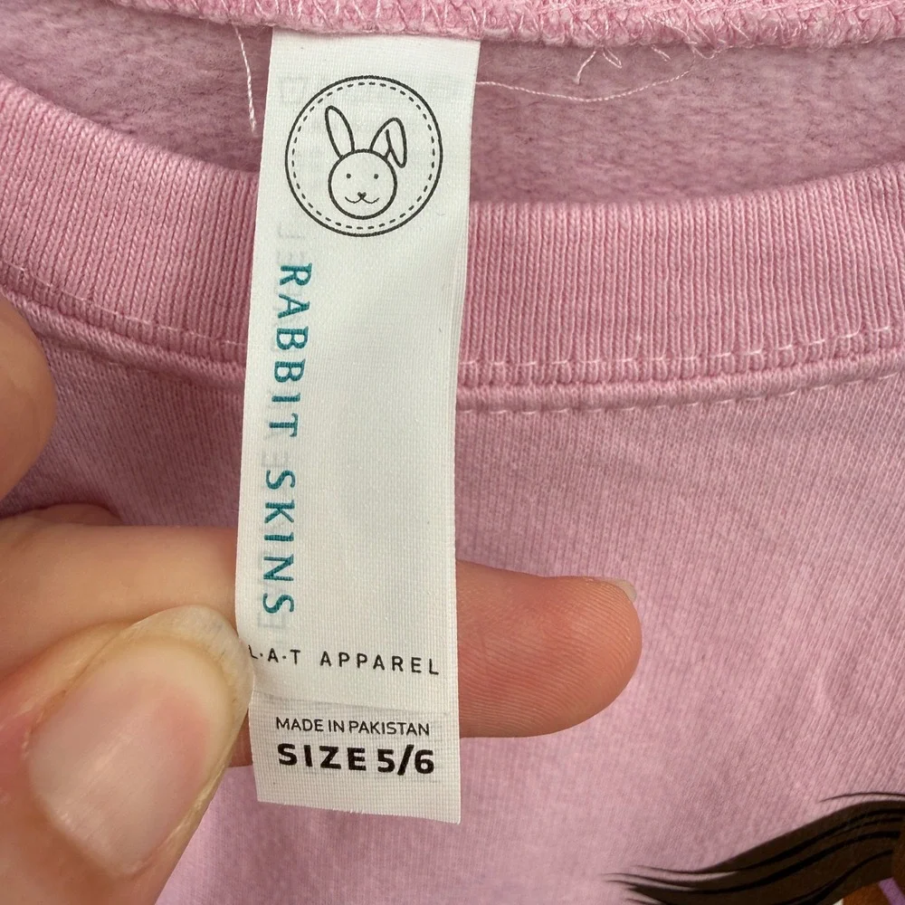 Kids Rabbit Skins Pink Pony Cupcake Graphic‎ Sweatshirt Size 5/6